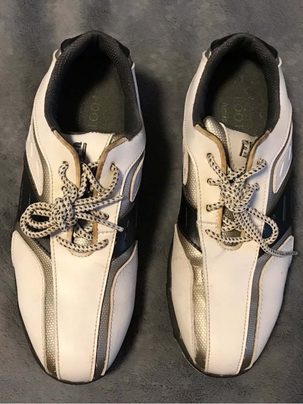 FootJoy Junior Golf Shoes Cleats Size 4M Youth White Grey Black Boys/Girls